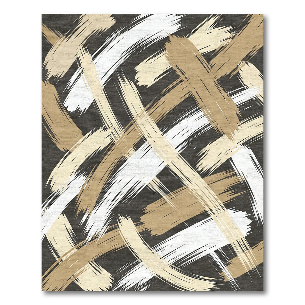 Textural Bronze and Cream Brushstrokes Rug