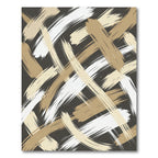 Textural Bronze and Cream Brushstrokes Rug