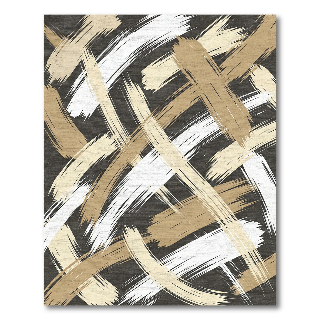 Textural Bronze and Cream Brushstrokes Rug