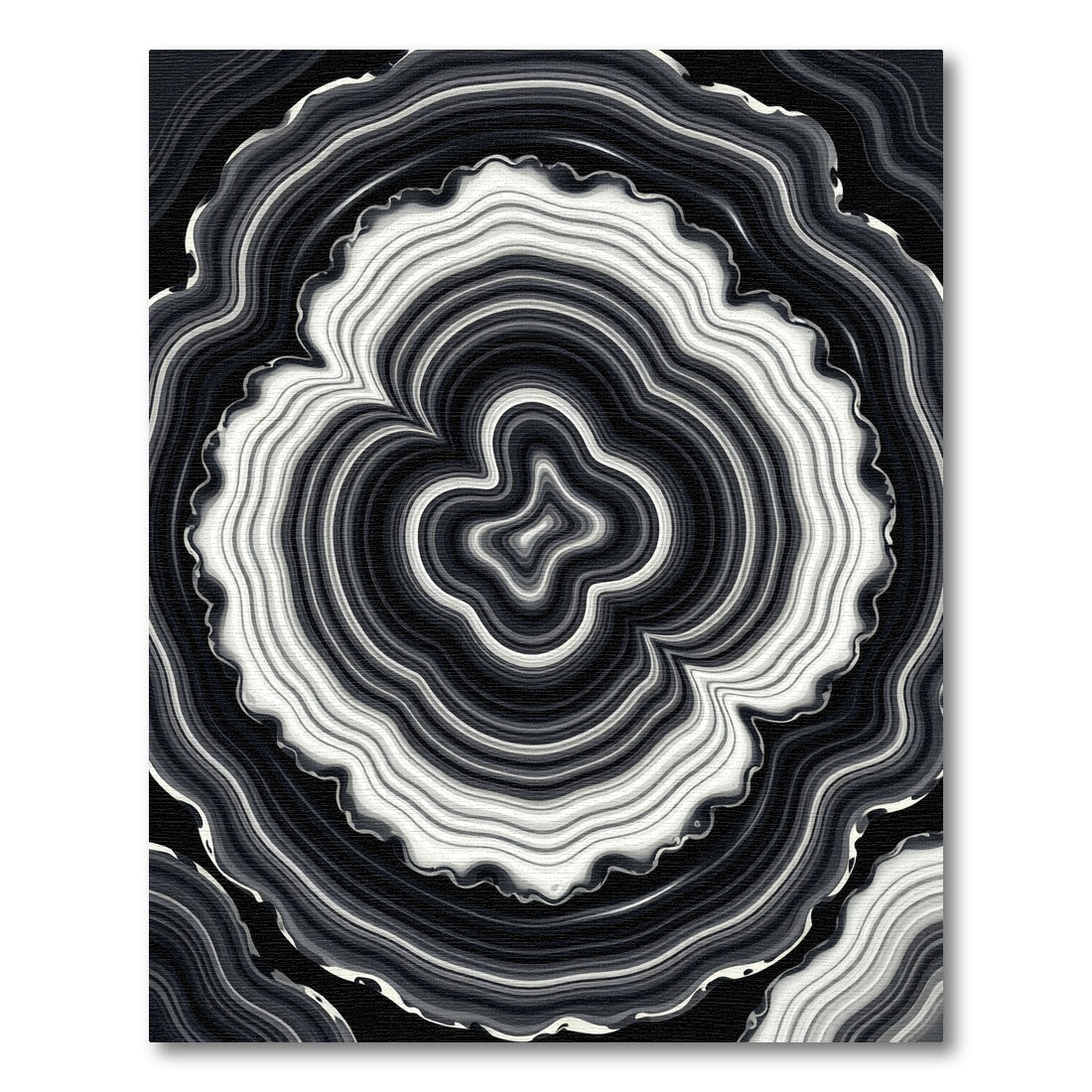 Monochrome Organic Ripple Abstract Swirl Rug