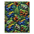Vibrant Amazonian Frog Leaf Jungle Rug
