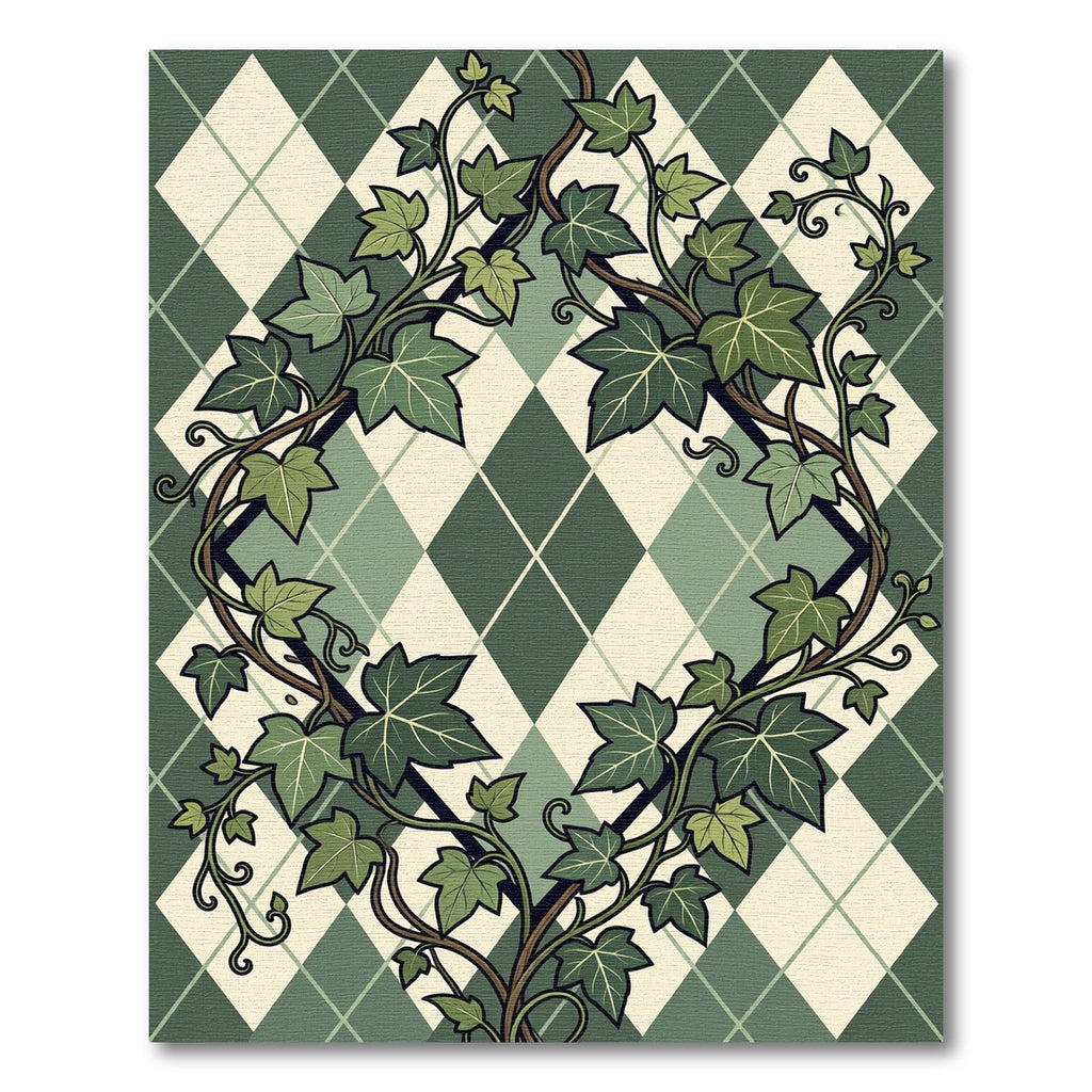 Forest Ivy Argyle Diamond Trellis Rug
