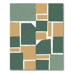 Modern Earthy Geometric Block Abstract Art Rug
