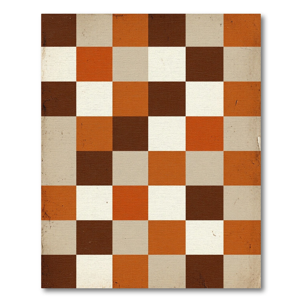 Autumn Squares Checkerboard Rug