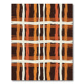 Rustic Earthy Plaid Brushstroke Grid Rug