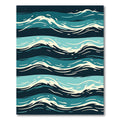 Deep Blue Teal Ocean Waves Rug