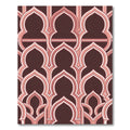 Burgundy and Blush Arched Geometric Rug