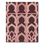 Burgundy and Blush Arched Geometric Rug