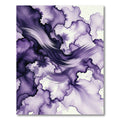 Abstract Plum Ink Wash Wave Rug