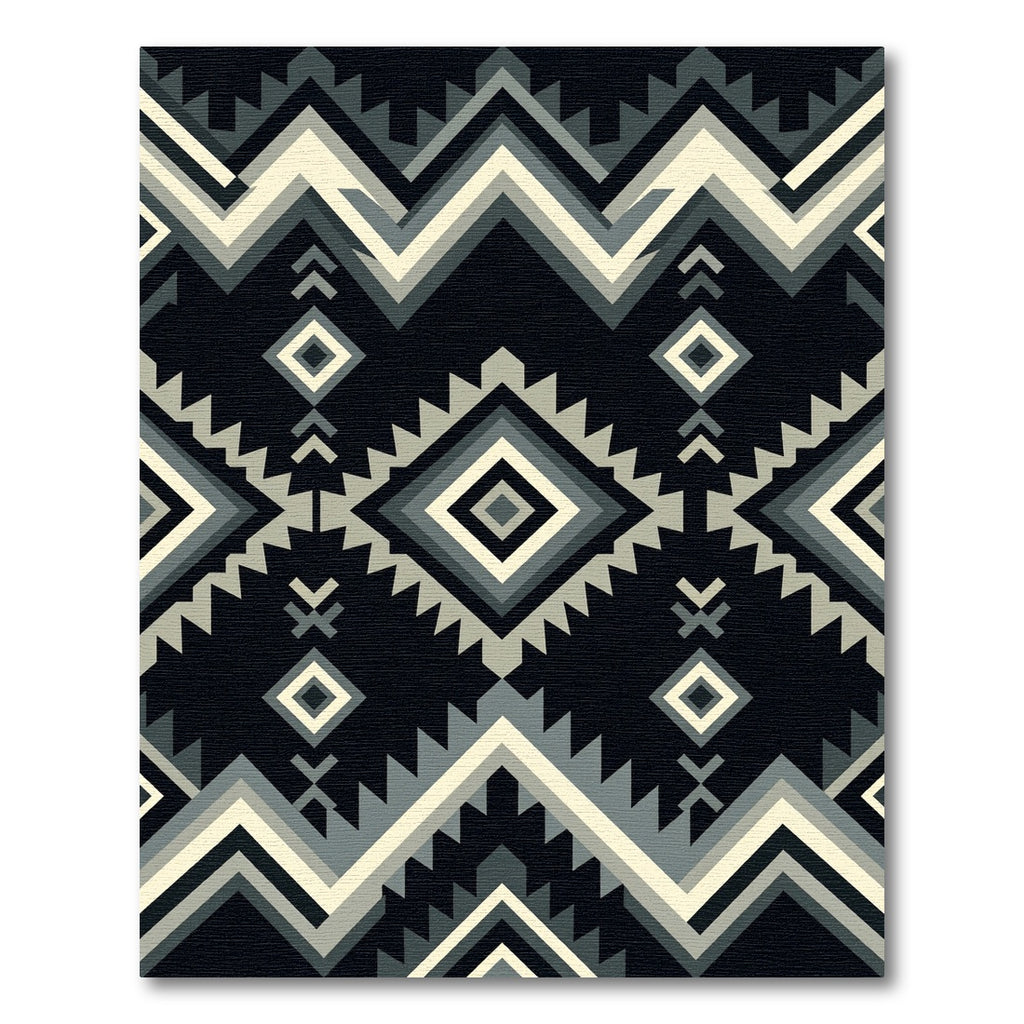 Monochromatic Tribal Diamond Chevron Rug
