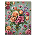 Pink Orange Rose Bouquet Arrangement Rug