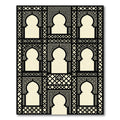 Black and Cream Geometric Arch Tapestry Rug