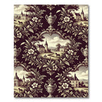 Antique French Chateau Landscape Vignette Rug