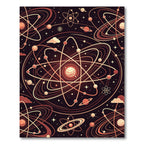 Cosmic Atomic Orbit Nebula Graphic Rug