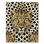 Bold Leopard Spots Wildlife Portrait Rug