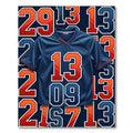 Bold Blue Orange Sports Number Rug