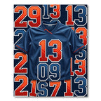 Bold Blue Orange Sports Number Rug