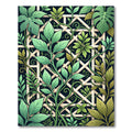 Lush Green Tropical Foliage Trellis Rug