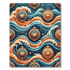 Golden Heart Medallion Waves Rug