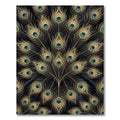 Elegant Golden Peacock Feather Luxury Rug