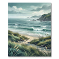 Serene Coastal Landscape Ocean View Rug