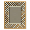 Braided Intersecting Lattice Wood Frame Rug