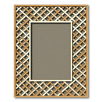 Braided Intersecting Lattice Wood Frame Rug