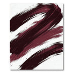 Bold Burgundy Abstract Ink Stroke Rug