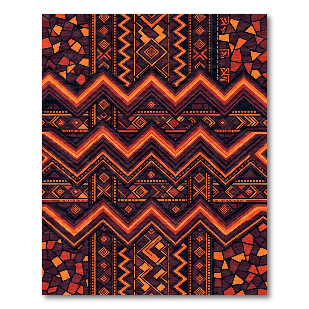 Geometric Amber Zigzag Tribal Tapestry Rug