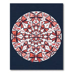 Coral Pink Flamingo Bow Mandala Rug