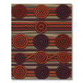 Orange Brown Spiral Rope Medallion Rug