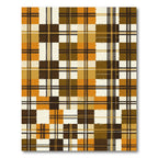 Autumn Golden Brown Plaid Grid Rug