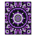Vibrant Purple Black Medallion Mandala Rug