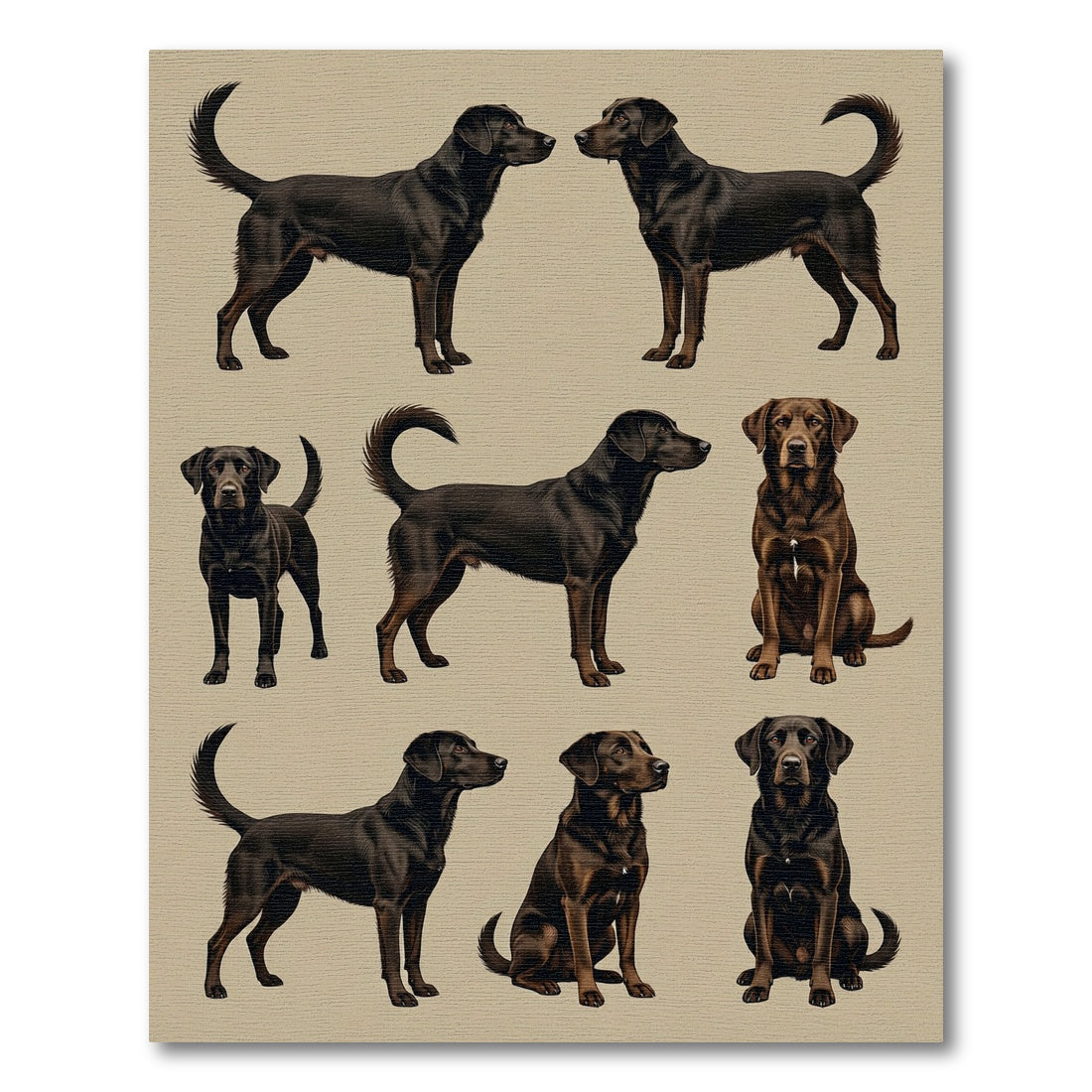 Classic Black Labrador Retriever Grid Rug