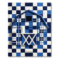 Modern Blue Plaid Checkered Barn Rug