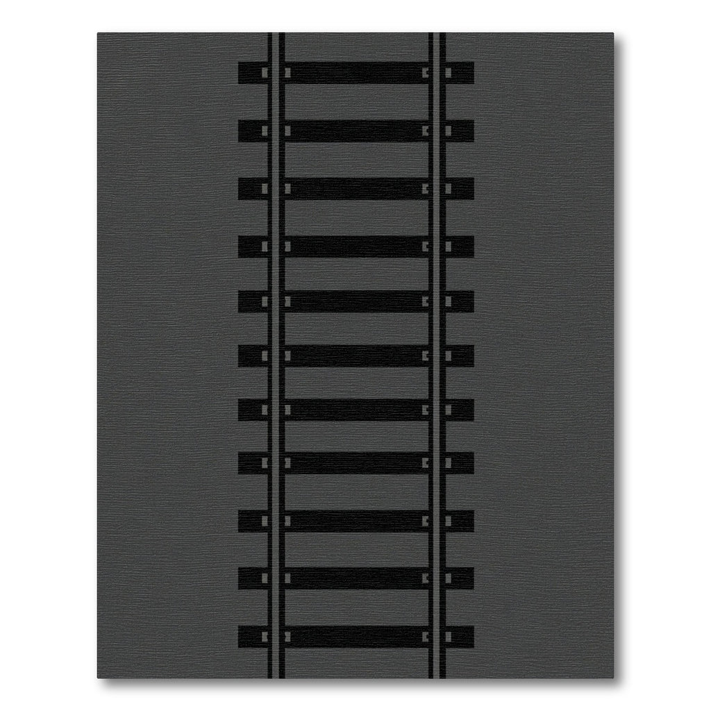 Dark Gray Railroad Track Rug