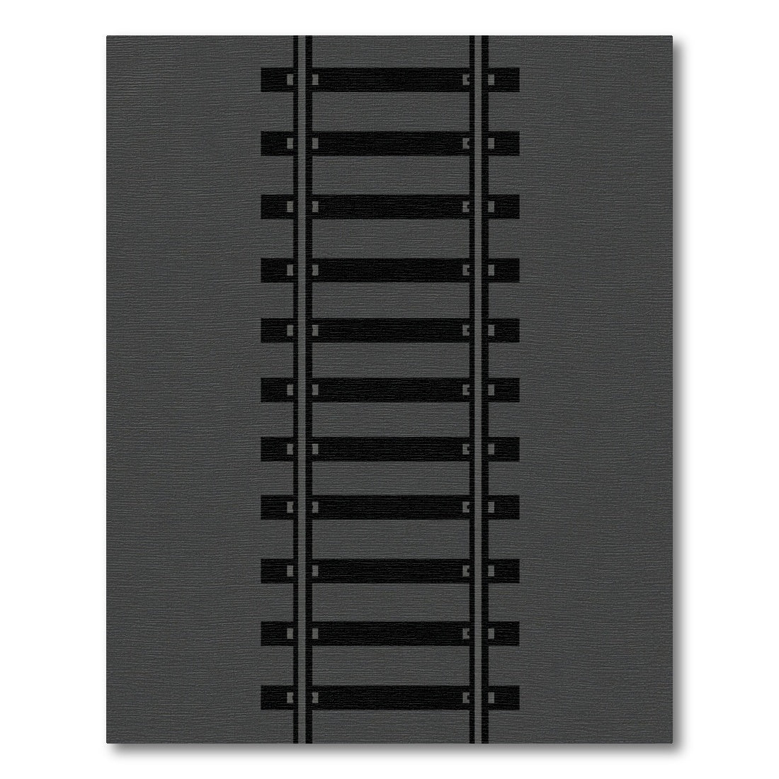 Dark Gray Railroad Track Rug