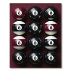 Minimalist Burgundy Black Sphere Grid Rug