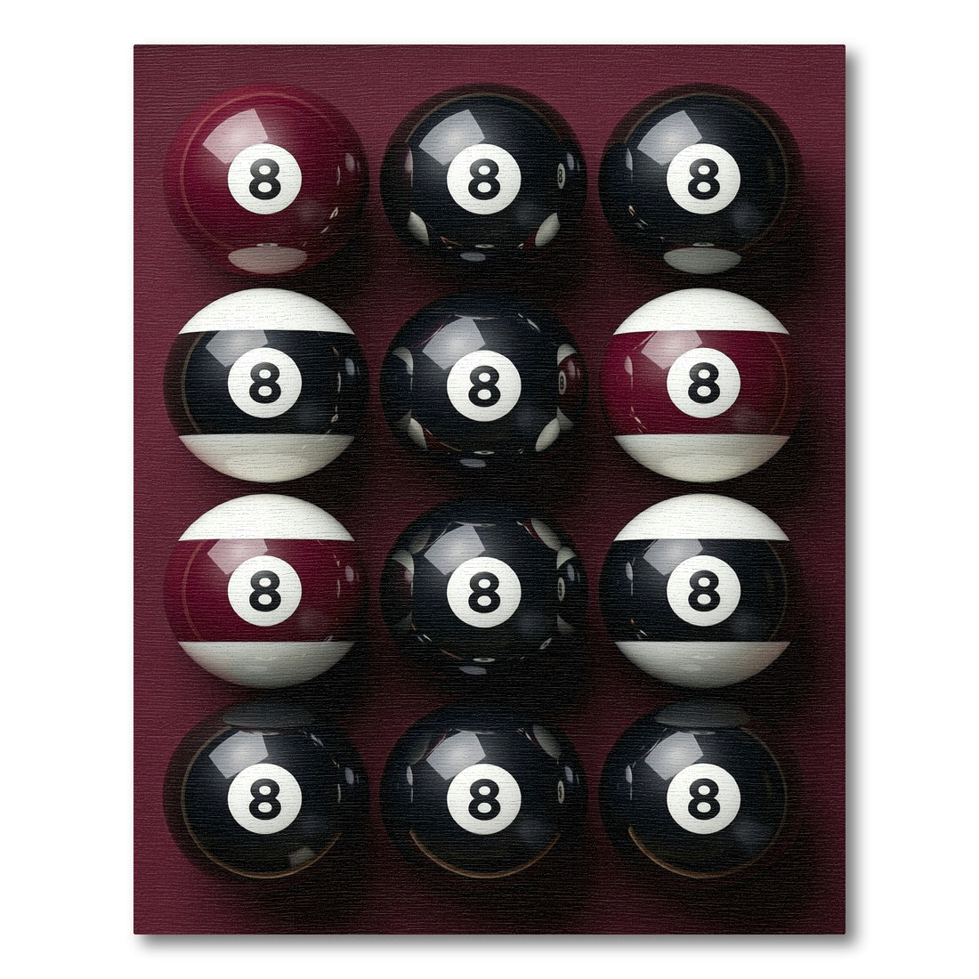 Minimalist Burgundy Black Sphere Grid Rug