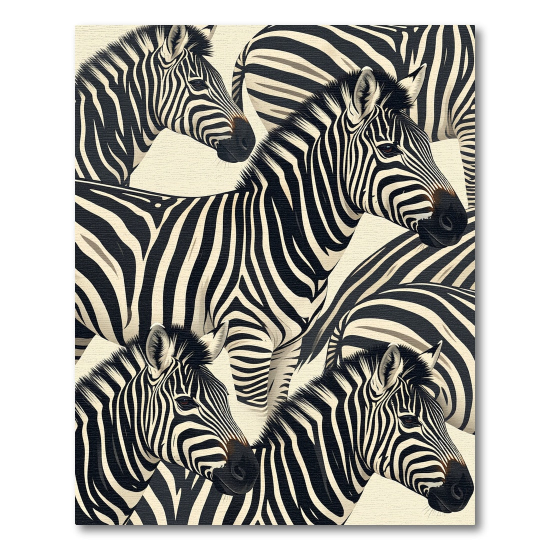 Bold Monochromatic Zebra Stripe Abstract Rug
