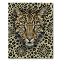 Golden Leopard Wild Flower Medallion Rug