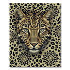 Golden Leopard Wild Flower Medallion Rug