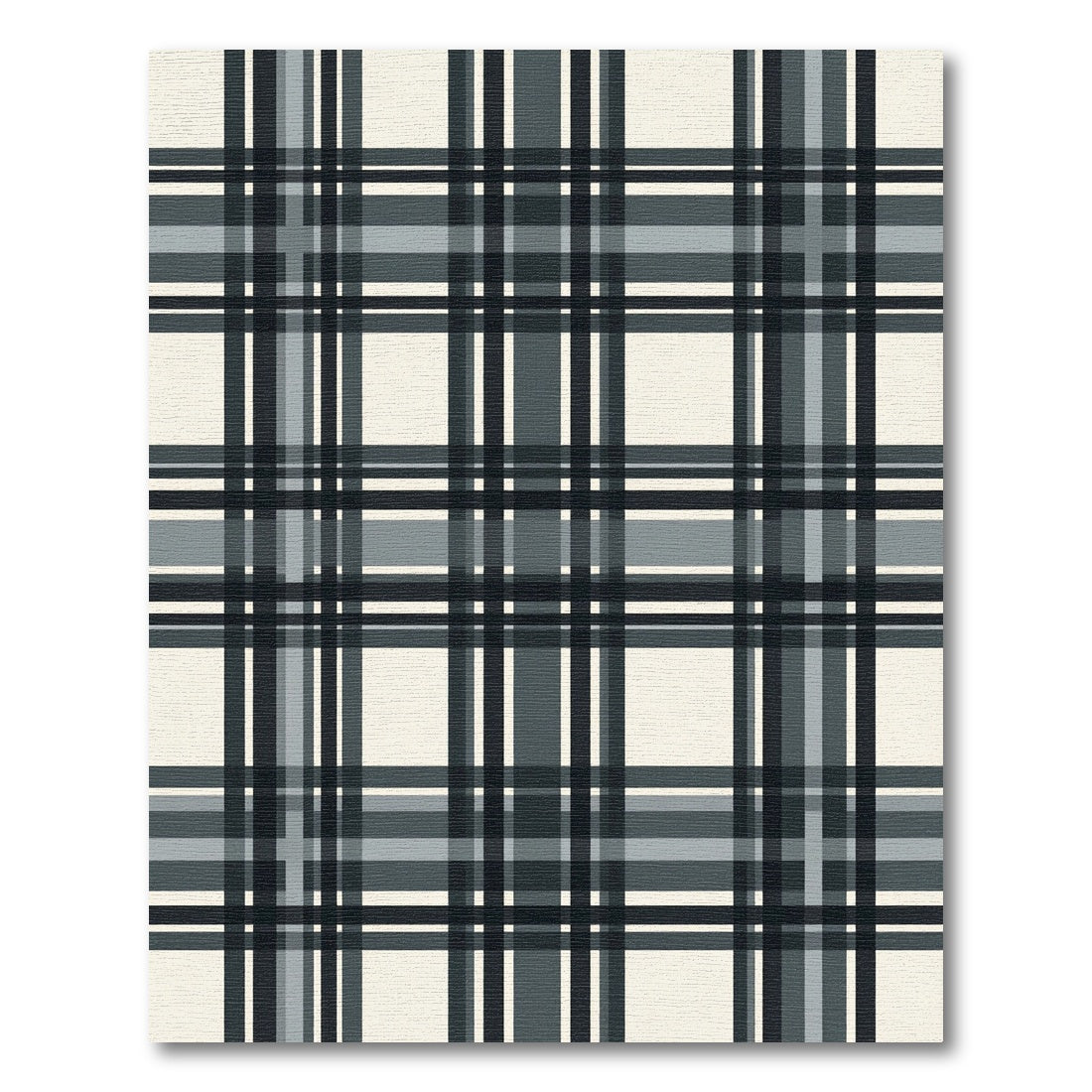 Cool Tone Plaid Stripes Rug