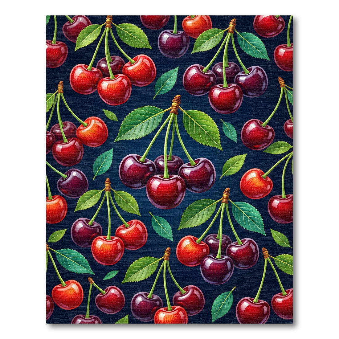 Vibrant Glossy Cherry Fruit Illustration Rug
