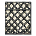 Charcoal Gray Woven Lattice Grid Rug
