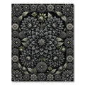 Monochromatic Botanical Dahlia Floral Black Rug