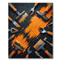 Textured Orange Paint Stroke Abstract Art Rug
