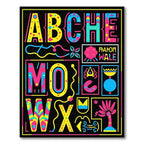 Bold Retro Alphabet Graphic Pillow Rug