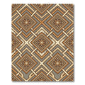 Terracotta Cream Geometric Diamond Medallion Rug