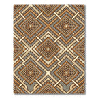 Terracotta Cream Geometric Diamond Medallion Rug